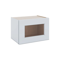 J&K White Shaker S8 Wall Glass Cabinet - 18" W x 12" H (No Glass Insert)