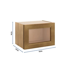 J&K Butterscotch B8 Wall Glass Cabinet - 18" W x 12" H (No Glass Insert)