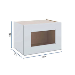 J&K White Shaker S8 Wall Glass Cabinet - 18" W x 12" H (No Glass Insert)