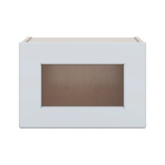 J&K White Shaker S8 Wall Glass Cabinet - 18" W x 12" H (No Glass Insert)