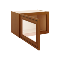 J&K Mocha Glazed K10 Wall Glass Cabinet - 18" W x 12" H (No Glass Insert)