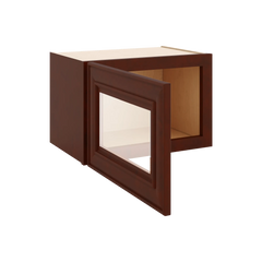 J&K Mahogany J5 Wall Glass Cabinet - 18" W x 12" H (No Glass Insert)