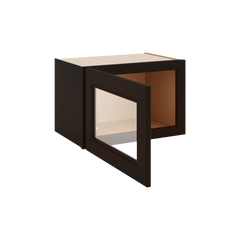 J&K Espresso K8 Wall Glass Cabinet - 18" W x 12" H (No Glass Insert)