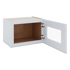 J&K White Shaker S8 Wall Glass Cabinet - 18" W x 12" H (No Glass Insert)
