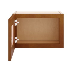 J&K Mocha Glazed K10 Wall Glass Cabinet - 18" W x 12" H (No Glass Insert)