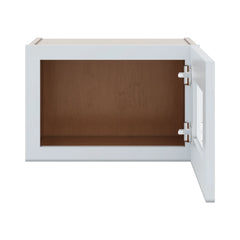 J&K White Shaker S8 Wall Glass Cabinet - 18" W x 12" H (No Glass Insert)