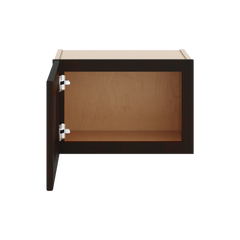 J&K Espresso K8 Wall Glass Cabinet - 18" W x 12" H (No Glass Insert)