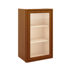 J&K Mocha Glazed K10 Wall Glass Cabinet - 18" W x 30" H (No Glass Insert)