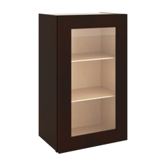 J&K Java Coffee S1 Wall Glass Cabinet - 18" W x 30" H (No Glass Insert)