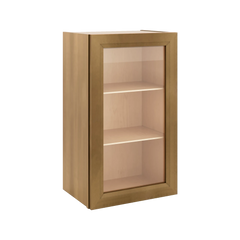 J&K Butterscotch B8 Wall Glass Cabinet - 18" W x 30" H (No Glass Insert)