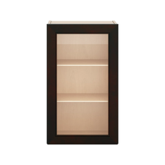 J&K Espresso K8 Wall Glass Cabinet - 18" W x 30" H (No Glass Insert)
