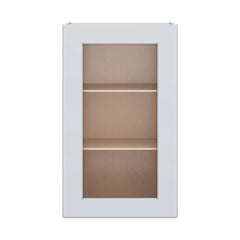 J&K White Shaker S8 Wall Glass Cabinet - 18" W x 30" H (No Glass Insert)