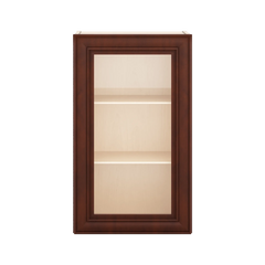 J&K Mahogany J5 Wall Glass Cabinet - 18" W x 30" H (No Glass Insert)