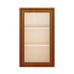 J&K Mocha Glazed K10 Wall Glass Cabinet - 18" W x 30" H (No Glass Insert)