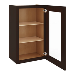 J&K Java Coffee S1 Wall Glass Cabinet - 18" W x 30" H (No Glass Insert)