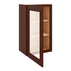 J&K Mahogany J5 Wall Glass Cabinet - 18" W x 30" H (No Glass Insert)