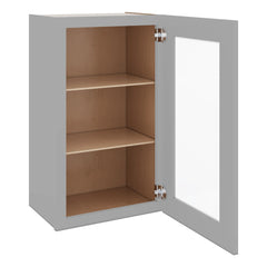 J&K Castle Grey S5 Wall Glass Cabinet - 18" W x 30" H (No Glass Insert)