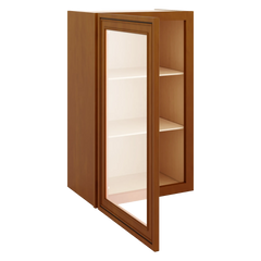 J&K Mocha Glazed K10 Wall Glass Cabinet - 18" W x 30" H (No Glass Insert)