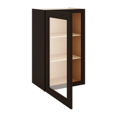 J&K Espresso K8 Wall Glass Cabinet - 18" W x 30" H (No Glass Insert)