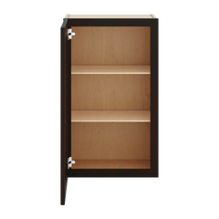 J&K Espresso K8 Wall Glass Cabinet - 18" W x 30" H (No Glass Insert)