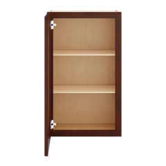 J&K Mahogany J5 Wall Glass Cabinet - 18" W x 30" H (No Glass Insert)