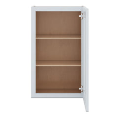 J&K White Shaker S8 Wall Glass Cabinet - 18" W x 30" H (No Glass Insert)