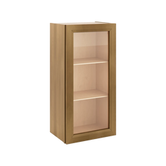 J&K Butterscotch B8 Wall Glass Cabinet - 18" W x 36" H (No Glass Insert)