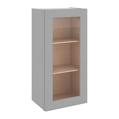 J&K Castle Grey S5 Wall Glass Cabinet - 18" W x 36" H (No Glass Insert)
