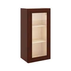 J&K Mahogany J5 Wall Glass Cabinet - 18" W x 36" H (No Glass Insert)