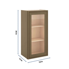 J&K Hazel H8 Wall Glass Cabinet - 18" W x 36" H (No Glass Insert)