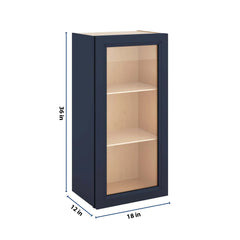 J&K Naval B7 Wall Glass Cabinet - 18" W x 36" H (No Glass Insert)