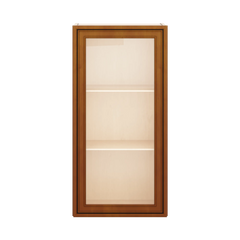 J&K Mocha Glazed K10 Wall Glass Cabinet - 18" W x 36" H (No Glass Insert)
