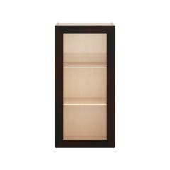 J&K Espresso K8 Wall Glass Cabinet - 18" W x 36" H (No Glass Insert)