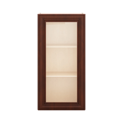 J&K Mahogany J5 Wall Glass Cabinet - 18" W x 36" H (No Glass Insert)