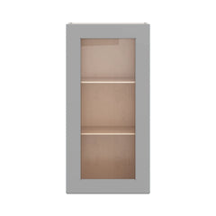 J&K Castle Grey S5 Wall Glass Cabinet - 18" W x 36" H (No Glass Insert)