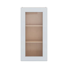 J&K White Shaker S8 Wall Glass Cabinet - 18" W x 36" H (No Glass Insert)