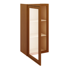 J&K Mocha Glazed K10 Wall Glass Cabinet - 18" W x 36" H (No Glass Insert)