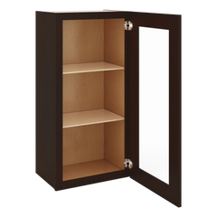 J&K Java Coffee S1 Wall Glass Cabinet - 18" W x 36" H (No Glass Insert)