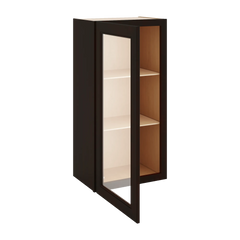 J&K Espresso K8 Wall Glass Cabinet - 18" W x 36" H (No Glass Insert)