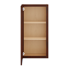 J&K Mahogany J5 Wall Glass Cabinet - 18" W x 36" H (No Glass Insert)