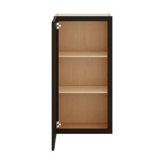 J&K Espresso K8 Wall Glass Cabinet - 18" W x 36" H (No Glass Insert)