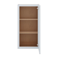 J&K White Shaker S8 Wall Glass Cabinet - 18" W x 36" H (No Glass Insert)