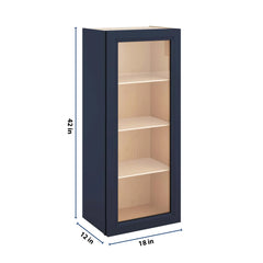 J&K Naval B7 Wall Glass Cabinet - 18" W x 42" H (No Glass Insert)