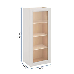 J&K Pure B5 Wall Glass Cabinet - 18" W x 42" H (No Glass Insert)