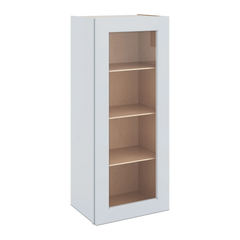 J&K White Shaker S8 Wall Glass Cabinet - 18" W x 42" H (No Glass Insert)