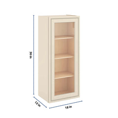 J&K Pearl Glazed H9 Wall Glass Cabinet - 18" W x 42" H (No Glass Insert)