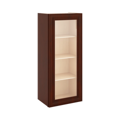 J&K Mahogany J5 Wall Glass Cabinet - 18" W x 42" H (No Glass Insert)