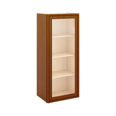 J&K Mocha Glazed K10 Wall Glass Cabinet - 18" W x 42" H (No Glass Insert)