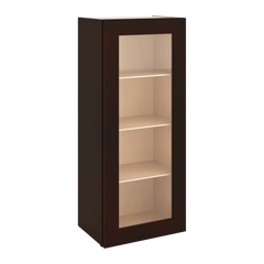 J&K Java Coffee S1 Wall Glass Cabinet - 18" W x 42" H (No Glass Insert)