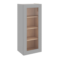 J&K Castle Grey S5 Wall Glass Cabinet - 18" W x 42" H (No Glass Insert)